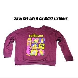 The Flintstones Sweater Sweatshirt Size Medium Longsleeve Cozy Knit Cartoon